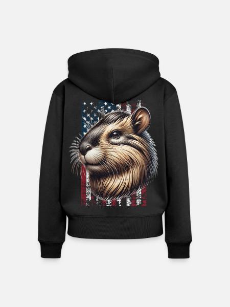 Agouti US Aguti - Frauen Premium Bio Zip Hoodie - Schwarz