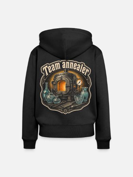 Glasbläser Team Annealer - Frauen Premium Bio Zip Hoodie - Schwarz