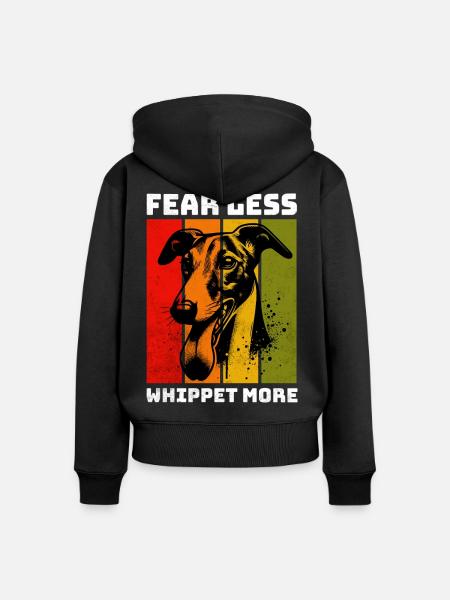 Whippet Windhund - Frauen Premium Bio Zip Hoodie - Schwarz