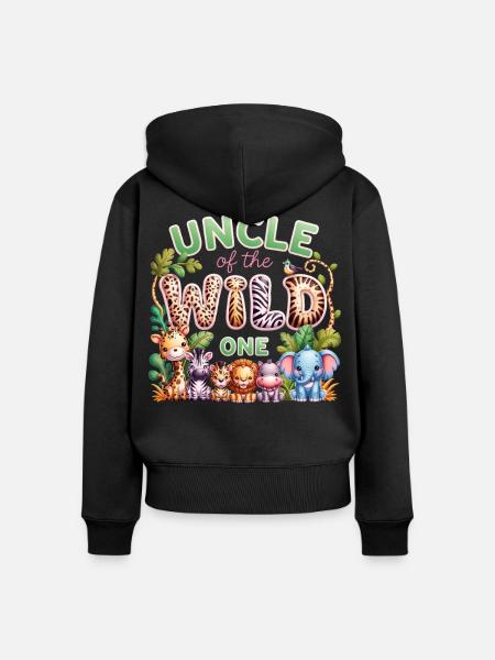 Onkel des Wilden - Frauen Premium Bio Zip Hoodie - Schwarz