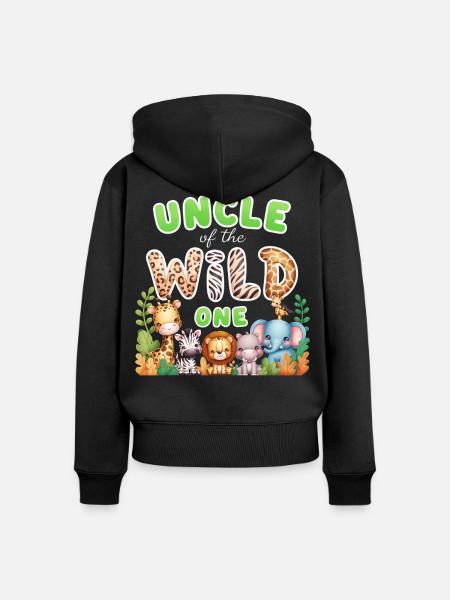 Onkel des Wilden - Frauen Premium Bio Zip Hoodie - Schwarz