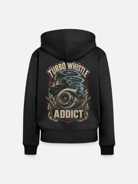 Rolling Coal Turbo Whistle - Frauen Premium Bio Zip Hoodie - Schwarz
