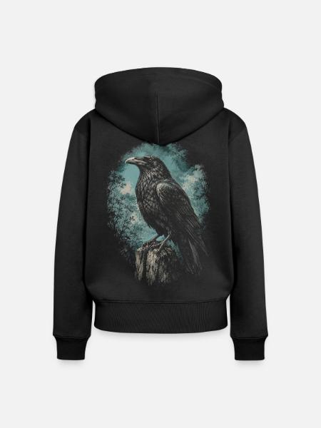 Rabe Raben - Frauen Premium Bio Zip Hoodie - Schwarz