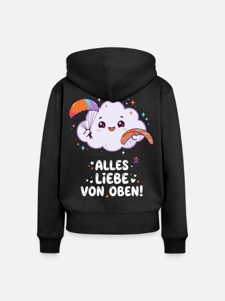 Fallschirmspringen Alles Liebe Von Oben - Frauen Premium Bio Zip Hoodie - Schwarz