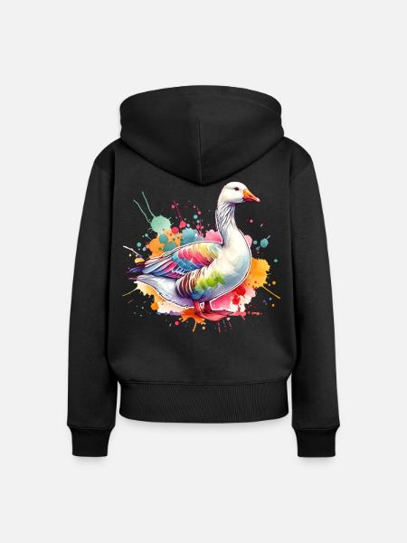 Emdengans Motiv - Frauen Premium Bio Zip Hoodie - Schwarz