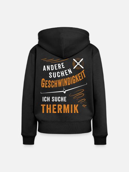 Ich suche Thermik Segelflug - Frauen Premium Bio Zip Hoodie - Schwarz