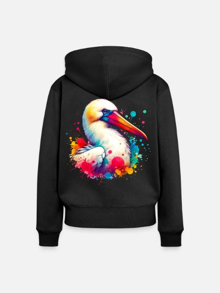 Nazca Tölpel Motiv - Frauen Premium Bio Zip Hoodie - Schwarz