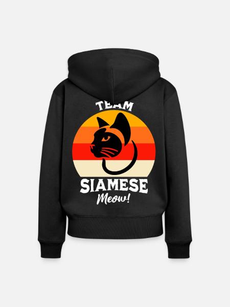 Team Siamkatze - Frauen Premium Bio Zip Hoodie - Schwarz