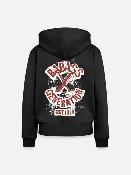 Badass Generation X 1978 - Frauen Premium Bio Zip Hoodie - Schwarz