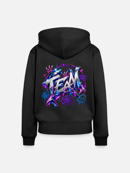 Team - Frauen Premium Bio Zip Hoodie - Schwarz