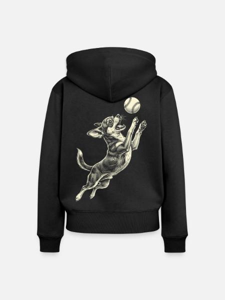 Chihuahua-Hunderasse Baseball - Frauen Premium Bio Zip Hoodie - Schwarz