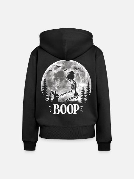 Skelettboop, gruselig, niedlich, Hasen, Goth, - Frauen Premium Bio Zip Hoodie - Schwarz