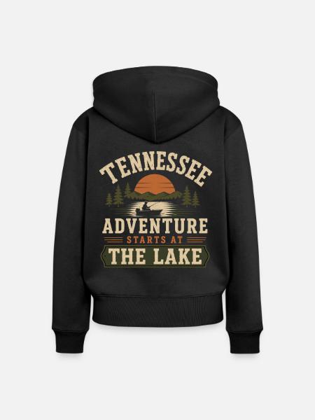 Tennessee Angeln Fischer See und Fisch - Frauen Premium Bio Zip Hoodie - Schwarz