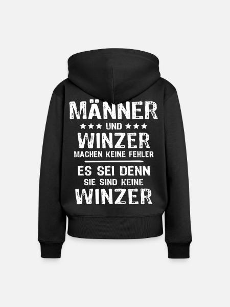 Winzer - Frauen Premium Bio Zip Hoodie - Schwarz