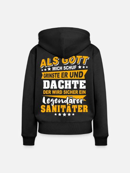 Sanitäter Sprüche - Frauen Premium Bio Zip Hoodie - Schwarz