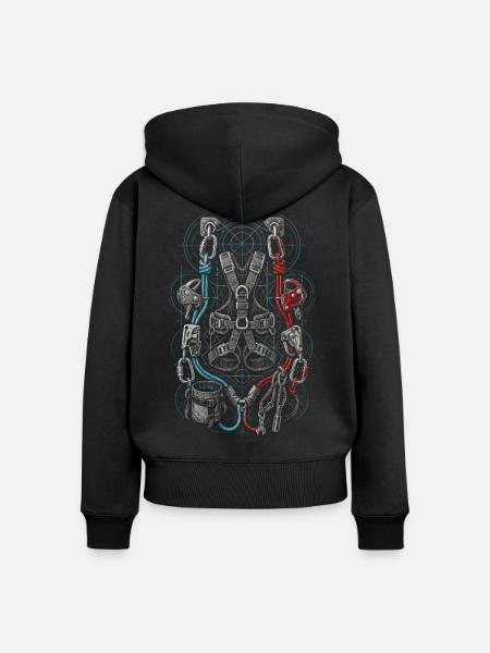 Industriekletterer Höhenarbeiter - Frauen Premium Bio Zip Hoodie - Schwarz