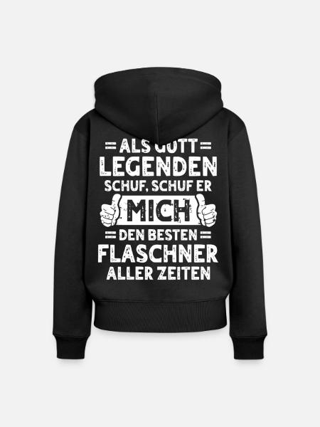 Flaschner - Frauen Premium Bio Zip Hoodie - Schwarz