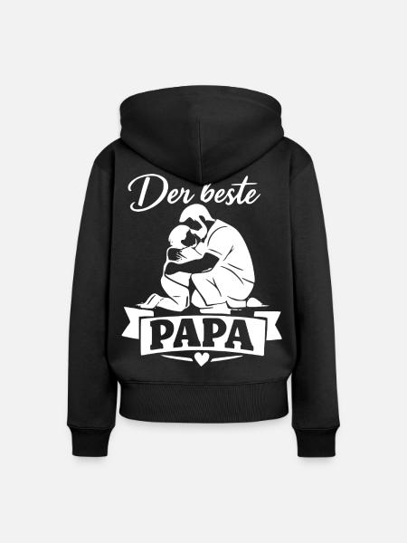 Der beste Papa Moment - Frauen Premium Bio Zip Hoodie - Schwarz