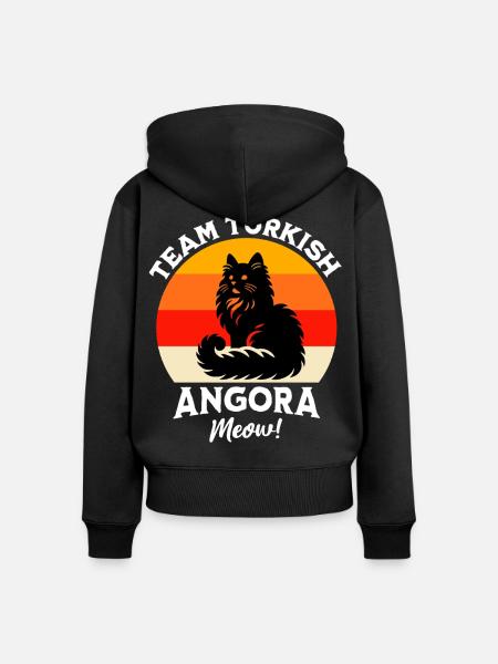 Team Türkisch Angorakatze - Frauen Premium Bio Zip Hoodie - Schwarz