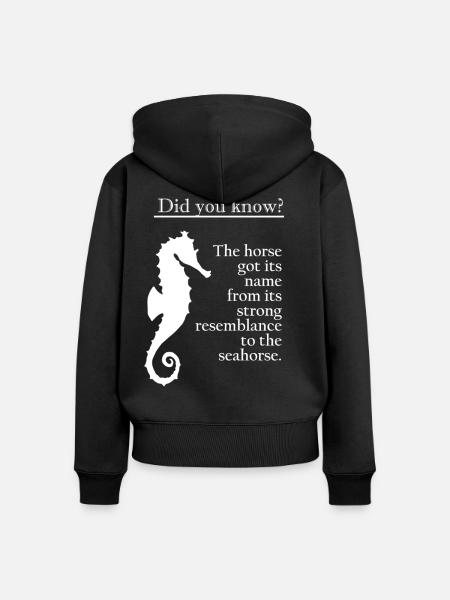Seepferdchen-Fakt - Frauen Premium Bio Zip Hoodie - Schwarz