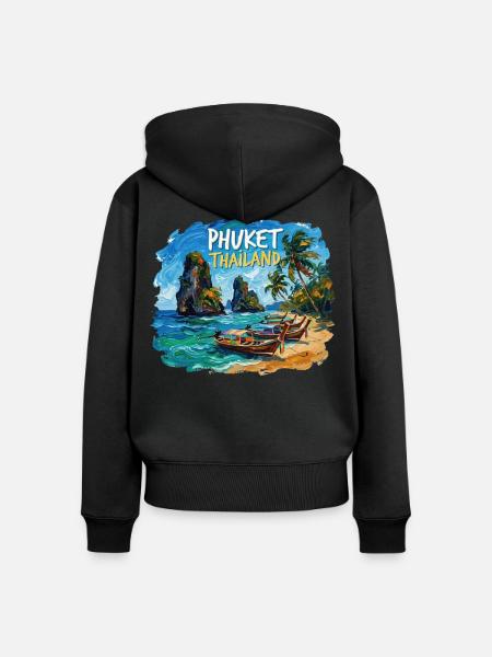 Phuket Thailand - Frauen Premium Bio Zip Hoodie - Schwarz