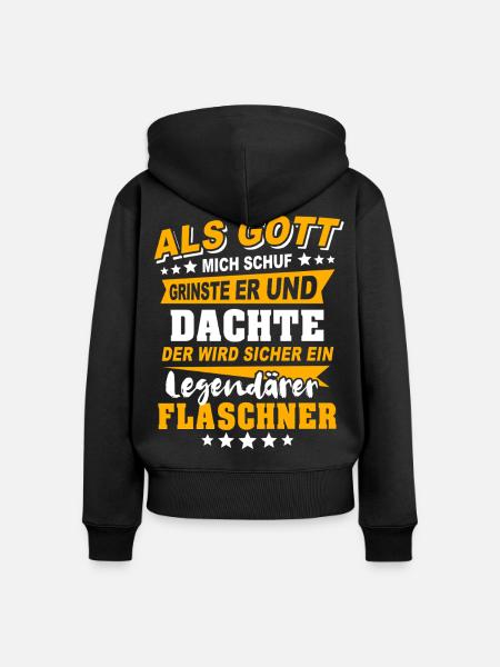 Flaschner Sprüche - Frauen Premium Bio Zip Hoodie - Schwarz