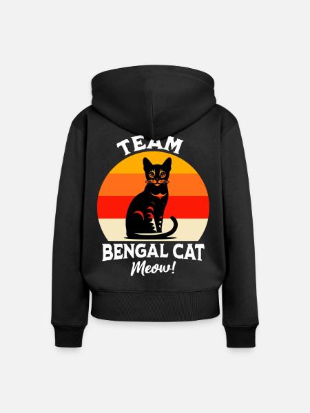 Team Bengalkatze - Frauen Premium Bio Zip Hoodie - Schwarz