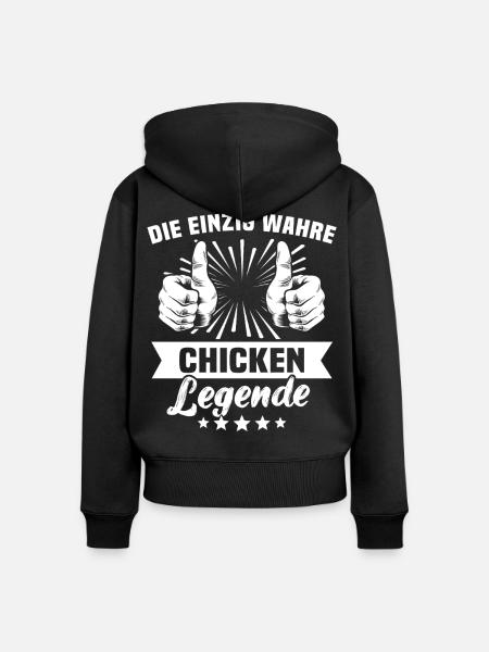 Chicken - Frauen Premium Bio Zip Hoodie - Schwarz