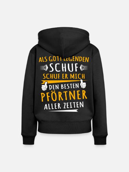 Pförtner - Frauen Premium Bio Zip Hoodie - Schwarz