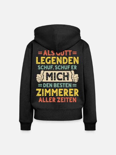 Zimmerer - Frauen Premium Bio Zip Hoodie - Schwarz