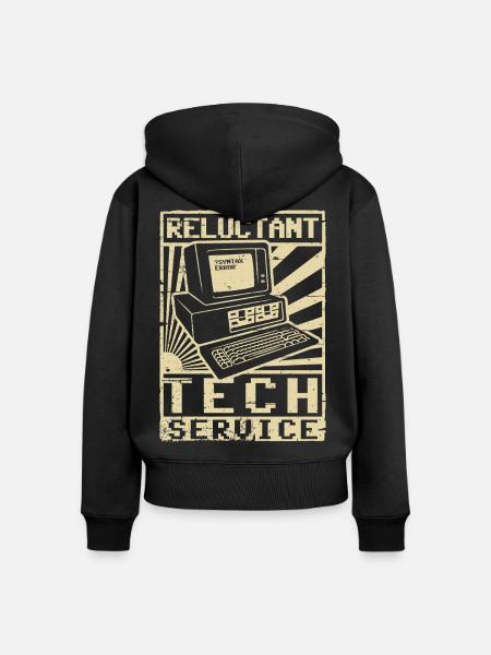 Widerwilliger Technikservice - Frauen Premium Bio Zip Hoodie - Schwarz