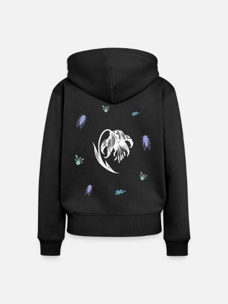 Verwelkteblumenwirbel – Botanische Kunst - Frauen Premium Bio Zip Hoodie - Schwarz