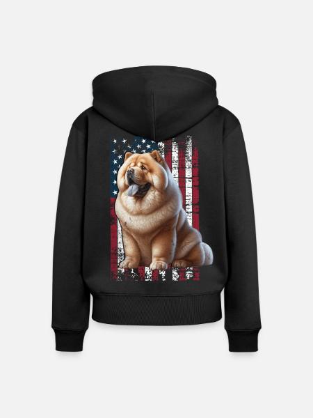Chow Chow US Chowchow - Frauen Premium Bio Zip Hoodie - Schwarz