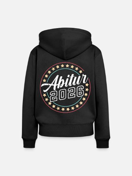 Abi Abitur Schulabschluss - Frauen Premium Bio Zip Hoodie - Schwarz