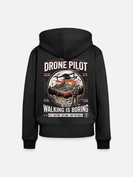 Drone Pilot – FPV Racing & Quadcopter Design - Frauen Premium Bio Zip Hoodie - Schwarz