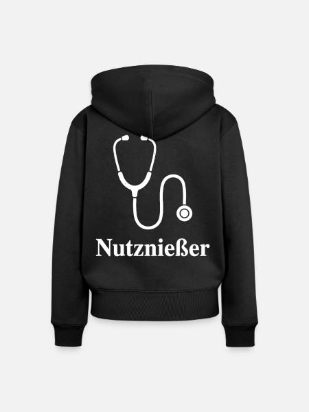 Nutznießer Stethoskop Motif - Frauen Premium Bio Zip Hoodie - Schwarz