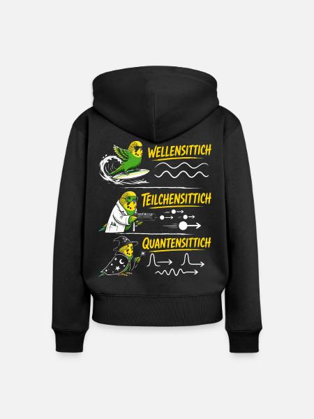 Wellensittich Quantensittich Fan - Frauen Premium Bio Zip Hoodie - Schwarz