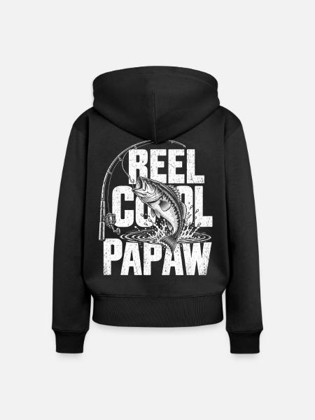 Reel Cool Papaw  - Frauen Premium Bio Zip Hoodie - Schwarz