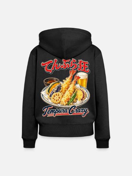 Tempura Crazy - Frauen Premium Bio Zip Hoodie - Schwarz