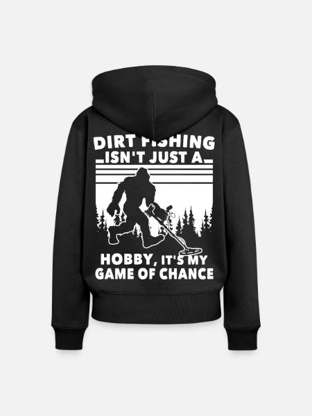 Dirt Fishing Big Foot - Frauen Premium Bio Zip Hoodie - Schwarz