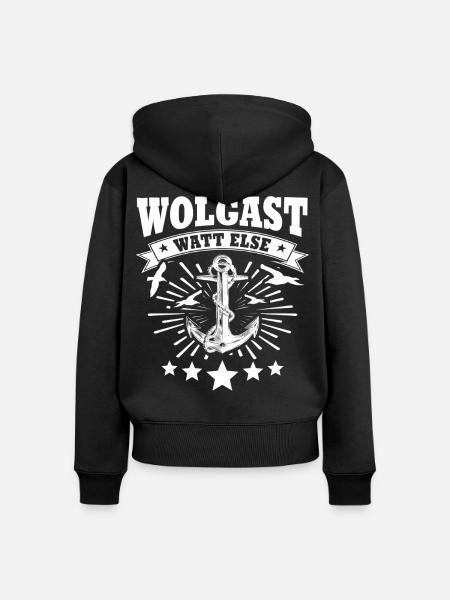 Wolgast - Frauen Premium Bio Zip Hoodie - Schwarz