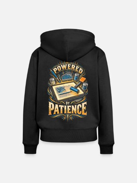 Diamond Painting Powered By Patience - Frauen Premium Bio Zip Hoodie - Schwarz