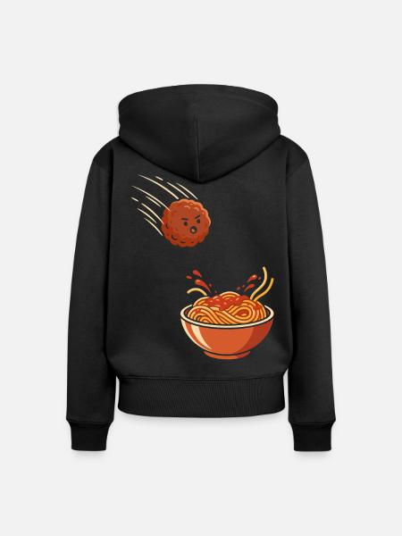 Fearless Meatball vs. Spaghetti - Frauen Premium Bio Zip Hoodie - Schwarz