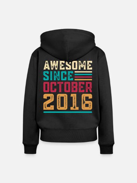 Großartig seit Oktober 2016, 10-jährigem Jubiläum - Frauen Premium Bio Zip Hoodie - Schwarz