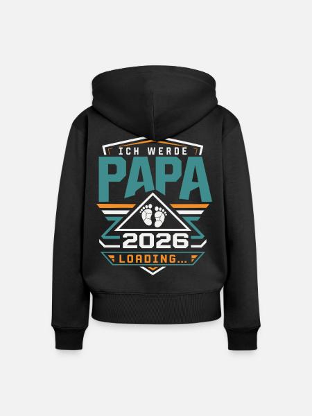 Ich werde Papa Werdender Vater - Frauen Premium Bio Zip Hoodie - Schwarz