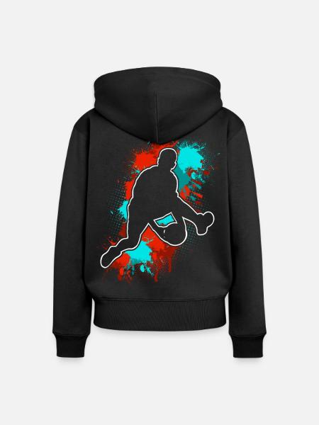 Basketball  - Frauen Premium Bio Zip Hoodie - Schwarz