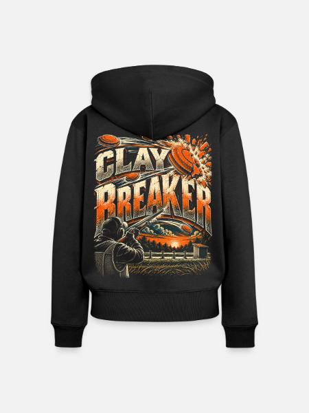 Wurfscheibenschießen Clay Breaker - Frauen Premium Bio Zip Hoodie - Schwarz