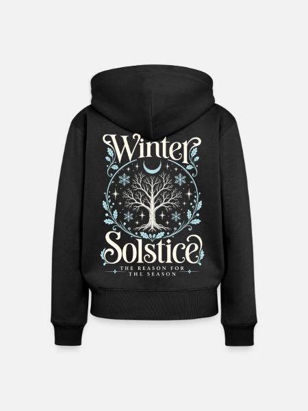 Wintersonnenwende Weihnachten - Frauen Premium Bio Zip Hoodie - Schwarz