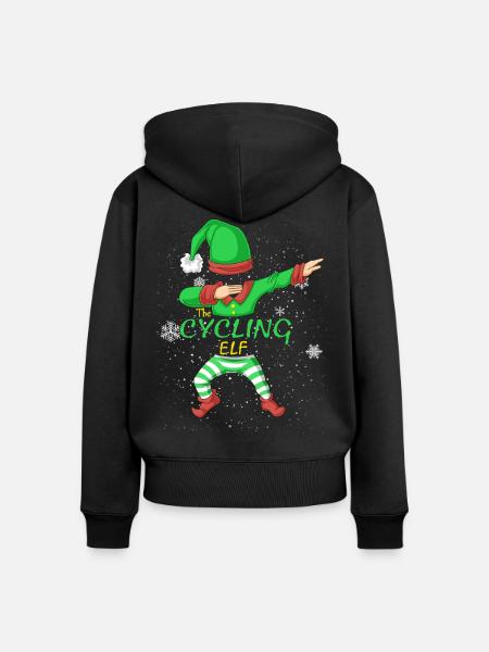 Die Fahrradelfen-Weihnachts-Matching-Familiengruppe - Frauen Premium Bio Zip Hoodie - Schwarz