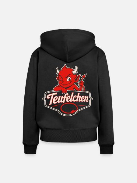Teufel oder Engel Teufelchen - Frauen Premium Bio Zip Hoodie - Schwarz